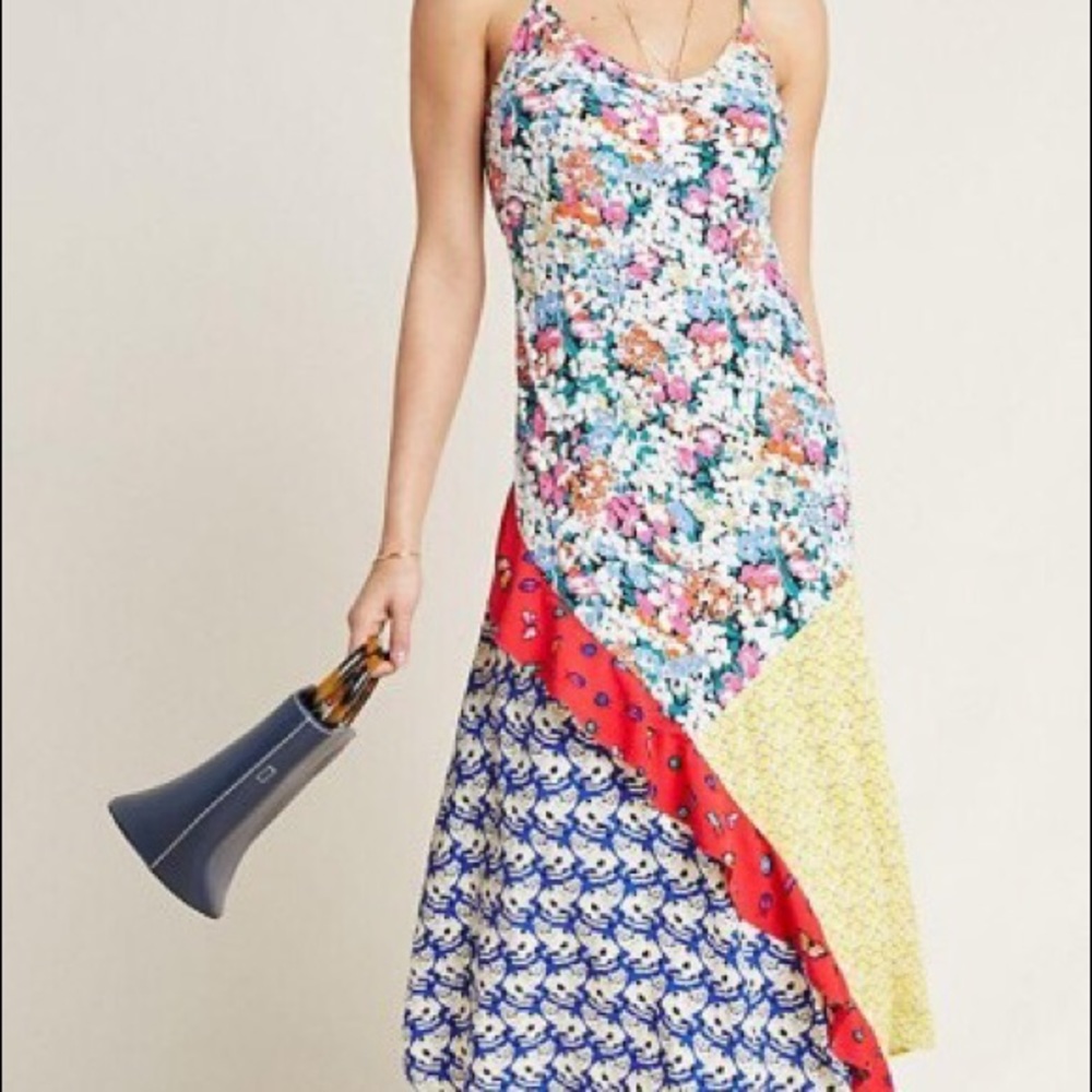 Anthropologie Ltd Ed 52 conversations silk midi